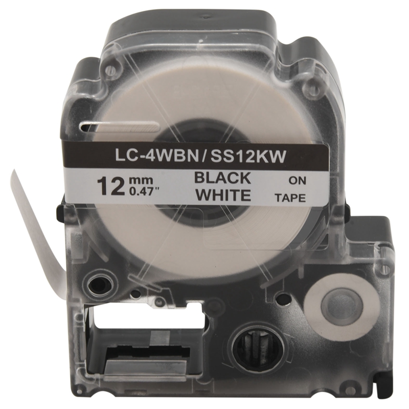 5 팩 교체 LK-4WBN LC-4WBN9(SS12KW) 엡손 LabelWorks 용 라벨 테이프 LW300 LW400 LW500 LW700 화이트 블랙 1/2 인치 X 26.2